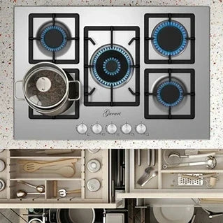 Gazinière Gurari Table de cuisson à gaz - - FQ755VTGC - 75 cm - 4,0 KW WOK - Inox