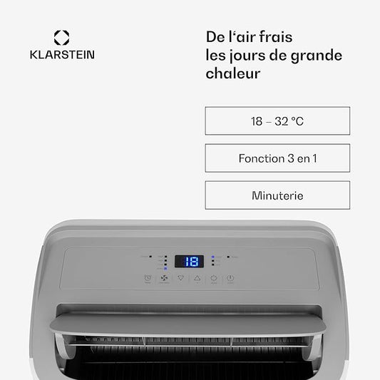 Climatiseur Mobile Klarstein 12000 BTU – Classe A+, R290, SEER 13, Silencieux 63 dB
