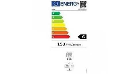 Cave a vin de service Haier hws116gae - - pose libre - 116 bouteilles h126. 5 x l59,5 cm - noir