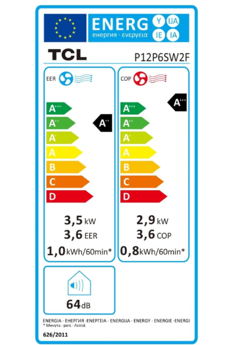 Climatiseur Mobile Réversible TCL P12P6SW2F – 12000 BTU, Classe A++, Wi-Fi, R290