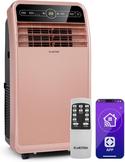 Climatiseur Mobile Smart Klarstein 12000 BTU – Classe A, R290, Inverter, Connecté, 52 dB, Rose