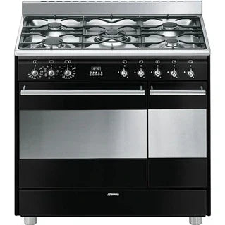 Piano de cuisson Smeg ESTHETIQUE CLASSICA 90cm MIXTE INOX NOIR BRILLANT - SCB92MN8