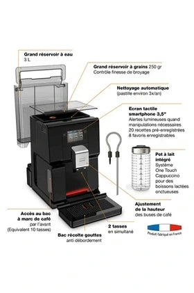 Machine à café à grain Krups INTUITION PREFERENCE NOIR 11 BOISSONS EA873810