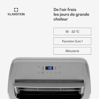 Climatiseur Mobile Klarstein 12000 BTU – Classe A+, R290, SEER 13, Silencieux 63 dB