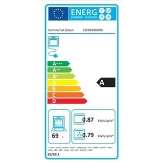 Piano de cuisson Continental Edison Cuisiniere gaz CECDF6060IBD Double fours 4 feu L60 P60 H90