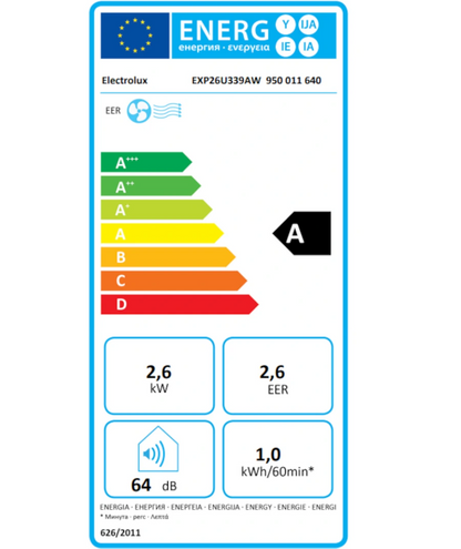 Climatiseur Mobile Electrolux EXP26U339AW Comfort 600 – Classe A, R290, Connecté, 64 dB