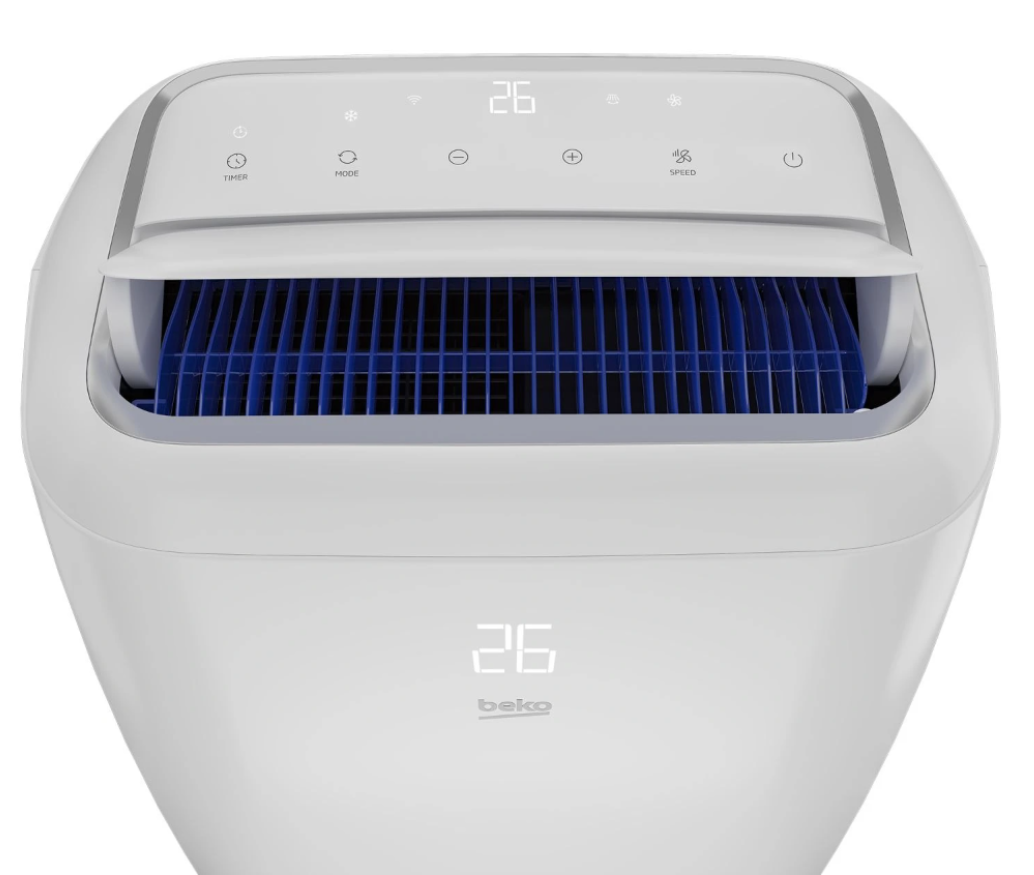 Climatiseur Mobile Réversible Beko BP1125H – 3500 W, Connecté, Commandes Vocales, 65 dB