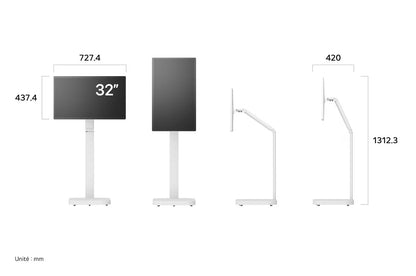 LG 32U889SA-W – Moniteur Smart 32" UHD 4K IPS SWING sur pied avec batterie intégrée