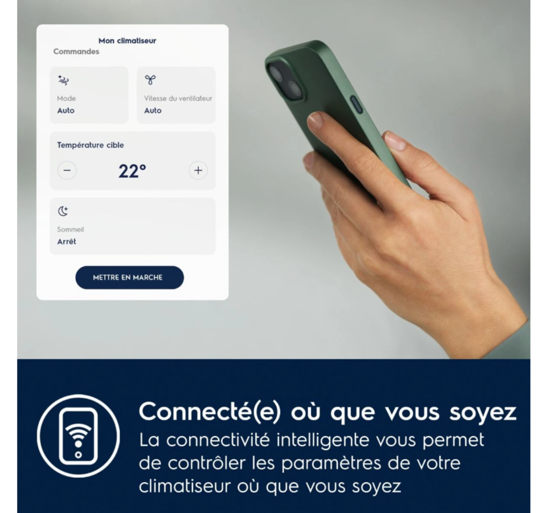 Climatiseur Mobile Réversible Electrolux EXP38U340HW Comfort 600 – 2600 W, Classe A, R290, Connecté