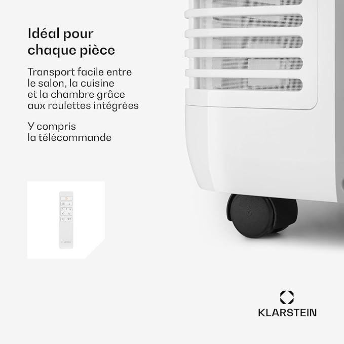 Climatiseur Mobile Klarstein 12000 BTU – Classe A+, R290, SEER 13, Silencieux 63 dB