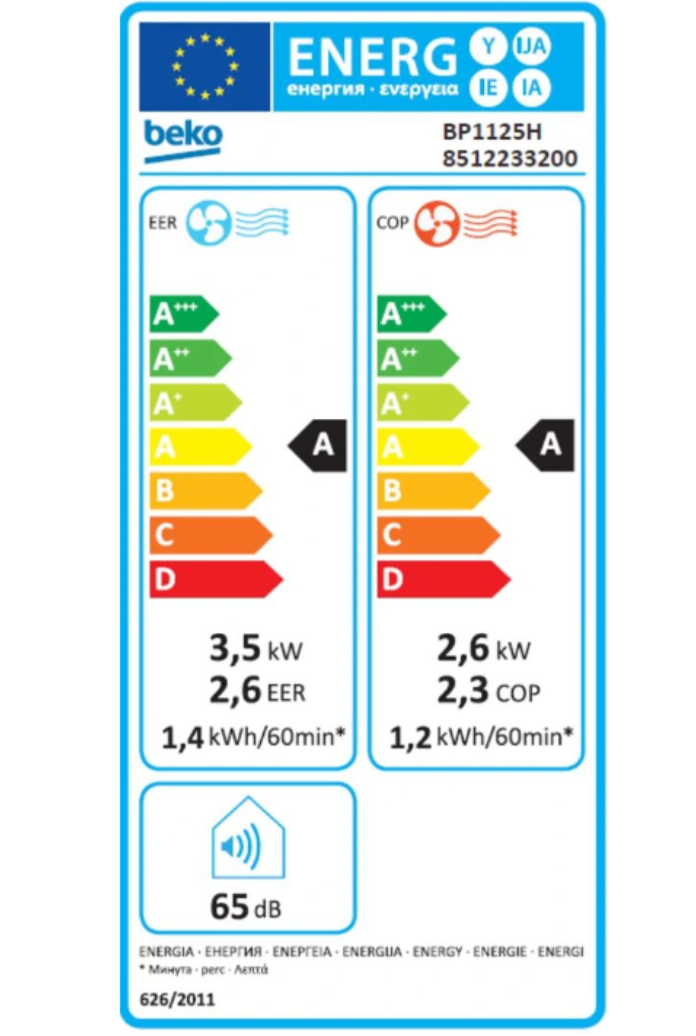 Climatiseur Mobile Réversible Beko BP1125H – 3500 W, Connecté, Commandes Vocales, 65 dB