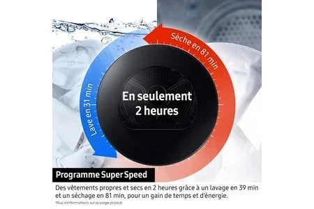 Sèche-linge pompe à chaleur Samsung DV90F09F4S BESPOKE AI
