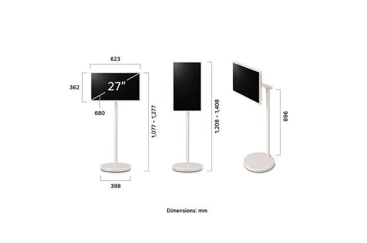 LG 32U889SA-W – Moniteur Smart 32" UHD 4K IPS SWING sur pied avec batterie intégrée