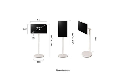 LG 32U889SA-W – Moniteur Smart 32" UHD 4K IPS SWING sur pied avec batterie intégrée